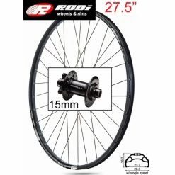 Rodi Framhjul BlackRock 23 27.5 Svart 15mm Nav